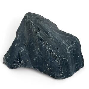 Federal Blue Black Swirl Art Glass Cullet Slag Glass #4XL152